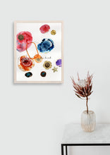 Load image into Gallery viewer, Eco-Friendly Abstract Colorful Planet Prints at Jellyque | Reminds To Be Kind To Earth Through Glamorous Outer Space | Apple Red &amp; Berry Blue Colors For Vigorous Action | Splendid Vibe | Reusable Material: Clothing Buttons Collage Design By Graphic | Instant Download | Sustainable Living Gift Shop
