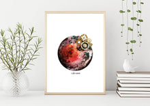 Load image into Gallery viewer, Eco-Friendly Abstract Colorful Planet Prints at Jellyque | Represents Reusable Living Through Cloth Button Planet | Dark Orange-Brown Color For Inspiring Creativity | Magical Vibe | Reusable Material; Vintage Style Clothing Button Collage Design By Graphic | Instant Download | Sustainable Living Gift Ideas &amp; Well-Being
