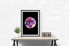 Load image into Gallery viewer, Eco-Friendly Abstract Colorful Planet Prints at Jellyque | Represents Renewable Energy Through Neon Purple Planet | Luminous Ultra-Violet Color For Adventurous Life | Lighten Up Vibe | Watercolor &amp; Graphic Design | Instant Download | Sustainable Living Gift Ideas &amp; Well-Being
