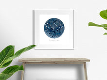 Load image into Gallery viewer, Eco-Friendly Abstract Colorful Planet Prints at Jellyque | Reminds to Protect The Oceans Through Whale Blue Moon | Reusable Materials: Crystals ➸ Up-cycled Collage Design By Graphic | Whale-Blue Water Color For Purity &amp; Peace | Miracle &amp; Fantastic Vibes | Instant Download | Sustainable Living Gift Ideas
