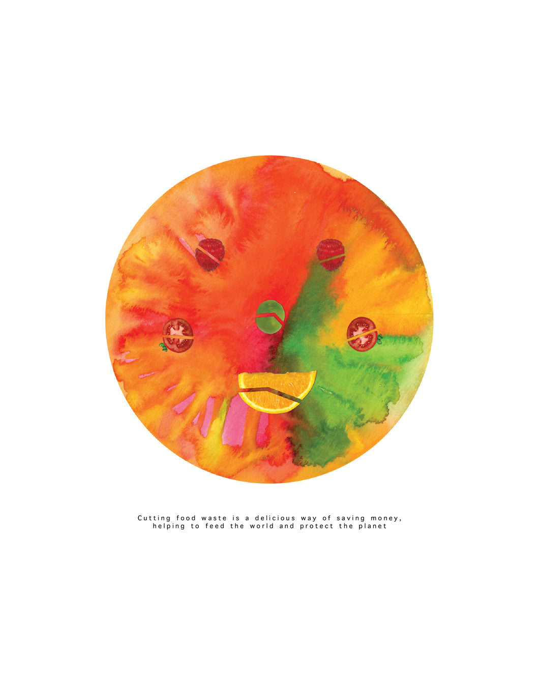 Eco-Friendly Abstract Colorful Planet Prints at Jellyque | Represents to Cut Food Waste Through Delicious Earth | Honey Yellow, Vivid Orange, Green Onion Colors Boost Immune System | Juicy-Fresh Vibes | Instant Download | Mindful Living Gift & Sustainable Life