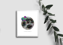 Load image into Gallery viewer, Eco-Friendly Abstract Colorful Planet Prints at Jellyque | Represents to Respect Nature Through Fabric Flower Moon | Cloud &amp; Shadow Grey Colors For Calmness &amp; Courage | Dreamy Vibe | Reusable Material: Fabric Flowers Collage Design By Graphic | Instant Download | Sustainable Living Gift Shop &amp; Well-Being
