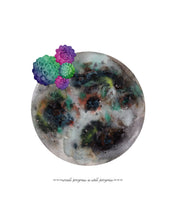 Load image into Gallery viewer, Eco-Friendly Abstract Colorful Planet Prints at Jellyque | Represents to Respect Nature Through Fabric Flower Moon | Cloud &amp; Shadow Grey Colors For Calmness &amp; Courage | Dreamy Vibe | Reusable Material: Fabric Flowers Collage Design By Graphic | Instant Download | Sustainable Living Gift Shop &amp; Well-Being
