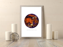 Load image into Gallery viewer, Eco-Friendly Awareness Colorful Planet Prints at Jellyque | Reminds to Protect Wildlife Through Flamingo Moon | Reusable Materials: Golden Paper ➸ Up-cycled Collage Design | Mulberry Violet &amp; Syrup Brown Colors For Self-Awareness | Marvelous Vibes | Instant Download | Sustainable Living Gift Ideas &amp; Well-Being
