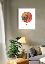 Load image into Gallery viewer, Eco-Friendly Abstract Colorful Planet Prints at Jellyque | Reminds to Reuse Through Heart Clock Moon | Reusable Materials: Heart Ticker &amp; Earring ➸ Up-cycled Collage Design | Vermilion ✢ Sunrise Orange ✢ Pine Grove Colors For Inner-Strength | Shiny &amp; Attractive Vibes | Instant Download | Sustainable Living Gift Ideas
