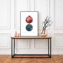 Load image into Gallery viewer, Eco-Friendly Abstract Colorful Planet Prints Create a Happy Place | Reminds Green Packaging Through Gift Planet | Reusable Materials: Ribbon, Gift Bow ➸ Watercolor &amp; Mixed-Media Collage Graphic Design + Zero-Waste Package Tips | Maroon &amp; Peacock Colors Make You More Intentional | Bold &amp; Retro Vibes | Instant Download
