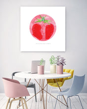 Load image into Gallery viewer, Reminds People to Support a Healthy Environment For All of Us By Choosing Organic Food Through Tomato Moon | Tomato-Red Colorful Moon Print Creates a Happy Place | Embroidery Tree Collage Design to Represent Up-cycled Art By Graphic | Red &amp; Flamingo Colors Increased Joy in Home | Fresh &amp; Energetic Vibes
