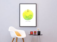 Load image into Gallery viewer, Eco-Friendly Abstract Colorful Planet Prints at Jellyque | Reminds to Sustainability Through Lemonade Moon | Recycled Materials: Polished Anchor ➸ Up-cycled Collage Design | Lemonade Yellow &amp; Lime Green Colors For Being Adventurous | Lively &amp; Optimistic Vibes | Instant Download | Sustainable Living Gift Shop
