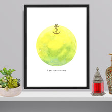 Load image into Gallery viewer, Eco-Friendly Abstract Colorful Planet Prints at Jellyque | Reminds to Sustainability Through Lemonade Moon | Recycled Materials: Polished Anchor ➸ Up-cycled Collage Design | Lemonade Yellow &amp; Lime Green Colors For Being Adventurous | Lively &amp; Optimistic Vibes | Instant Download | Sustainable Living Gift Shop
