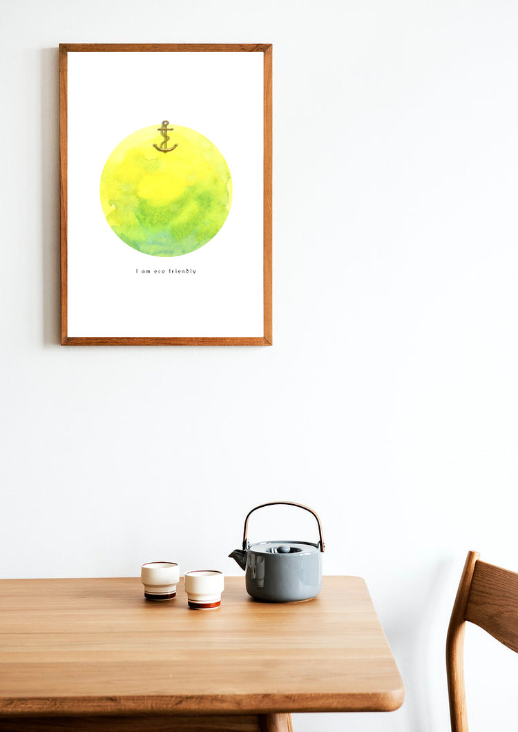 Eco-Friendly Abstract Colorful Planet Prints at Jellyque | Reminds to Sustainability Through Lemonade Moon | Recycled Materials: Polished Anchor ➸ Up-cycled Collage Design | Lemonade Yellow & Lime Green Colors For Being Adventurous | Lively & Optimistic Vibes | Instant Download | Sustainable Living Gift Shop