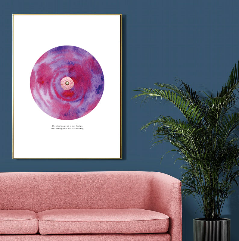 Reminds People to Sustainable Lifestyle Through Abstract Purple Love-Spin Moon Art | Red Violet & French Violet Colors Help Self-Motivation | Based on Spin Technical Watercolor Paint & Decorated Reusable Fabric Flower Collage Design by Graphic | Pretty & Magical Vibes | Digital Download