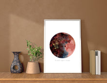 Load image into Gallery viewer, Eco-Friendly Awareness Colorful Planet Prints at Jellyque | Reminds to Save Nature Through Pecan-Brown Moon | Reusable Materials: Golden Flower Stickers ➸ Up-cycled Collage Design + Eco Tips | Pecan-Brown Water Color For Staying Grounded | Well-Balanced Vibe | Instant Download | Sustainable Living Gift Ideas
