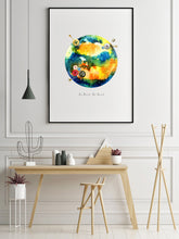 Load image into Gallery viewer, Eco-Friendly Abstract Colorful Planet Prints at Jellyque | Reminds to Save The Earth Through Cushion Earth | Lake-Blue ✢ Honey-Yellow Colors For Enthusiasm &amp; Confidence | Fresh &amp; Energetic Vibe | Reusable Material; Sewing Kits Collage Design By Graphic | Instant Download | Sustainable Living Gift Ideas &amp; Well-Being
