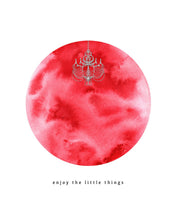Load image into Gallery viewer, Eco-Friendly Abstract Colorful Planet Prints at Jellyque | Reminds to Sustainable Living Through Chandelier Planet | Reusable Materials: Chandelier ➸ Up-cycled Collage Design By Graphic | Cherry-Red Color For Enthusiasm | Impressive &amp; Gorgeous Vibes | Instant Download | Green Living Gift Shop &amp; Well-Being
