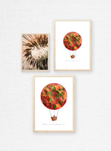 Load image into Gallery viewer, Eco-Friendly Awareness Abstract Colorful Planet Prints at Jellyque | Reminds to Reuse Through Hot-Balloon Moon | Reusable Materials: Basket &amp; Stitches ➸ Up-Cycled Collage Design + Eco Tips | Lipstick, Marmalade &amp; Emerald Colors For Building Self-Worth | Hopeful Vibe | Instant Download | Sustainable Living Gift Ideas
