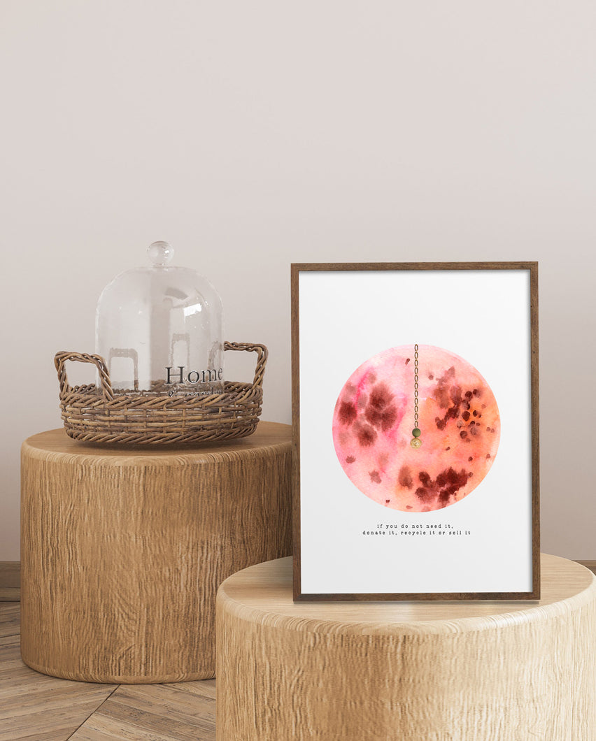Eco-Friendly Awareness Colorful Planet Prints at Jellyque | Reminds to Sustainability Through Sweet Cookie Moon | Reusable Materials: Dangled Gold-Chain ➸ Up-cycled Collage Design | Soap Orange & Brunette Brown Colors For Flexible Mindset | Sweet Chocolate Vibes | Instant Download | Sustainable Living Gift Shop Ideas
