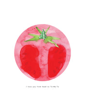 Load image into Gallery viewer, Reminds People to Support a Healthy Environment For All of Us By Choosing Organic Food Through Tomato Moon | Tomato-Red Colorful Moon Print Creates a Happy Place | Embroidery Tree Collage Design to Represent Up-cycled Art By Graphic | Red &amp; Flamingo Colors Increased Joy in Home | Fresh &amp; Energetic Vibes
