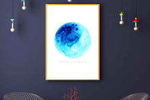 Load image into Gallery viewer, Eco-Friendly Abstract Colorful Planet Prints at Jellyque | Reminds to Save The Earth Through Tropical Blue Planet | Reusable Materials: Wood Clips ➸ Up-cycled Collage Design |Tropical-Blue &amp; Pure-Navy Blue Colors For Having Executive Ability | Cool &amp; Exceptional Vibes | Instant Download | Sustainable Living Gift Ideas
