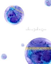 Load image into Gallery viewer, Eco-Friendly Awareness Colorful Planet Prints at Jellyque | Reminds to Zero-Waste Through Violet Blue Moon | Reusable Materials: Classic Style Wide Laces ➸ Up-Cycled Collage Design | Twilight Violet &amp; Midnight Blue Colors For Inspiring Self-Awareness | High-Class Vibe | Instant Download | Sustainable Living Gift Ideas
