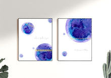 Load image into Gallery viewer, Eco-Friendly Awareness Colorful Planet Prints at Jellyque | Reminds to Zero-Waste Through Violet Blue Moon | Reusable Materials: Classic Style Wide Laces ➸ Up-Cycled Collage Design | Twilight Violet &amp; Midnight Blue Colors For Inspiring Self-Awareness | High-Class Vibe | Instant Download | Sustainable Living Gift Ideas
