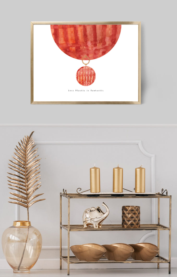 Eco-Friendly Abstract Colorful Planet Prints at Jellyque | Reminds to Recycle Through Waffle Moon | Reusable Materials: Art Decor Frame ➸ Up-Cycled Collage Design + Eco Tips | Burnt Orange Color For Emotional Stability | Comfortable Vibe | Instant Download | Sustainable Living Gift Shop & Well-Being