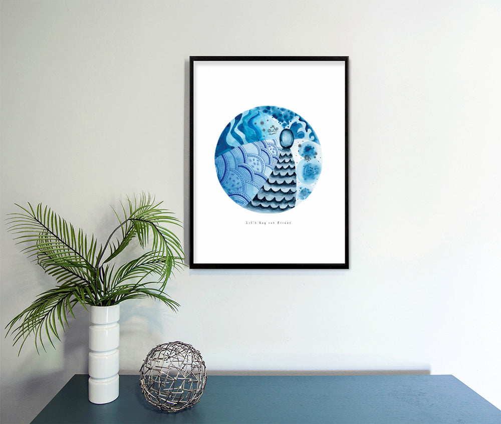 Eco-Friendly Awareness Ocean Week Special Poster at Jellyque | Celebrates World Ocean Week Through Beach-Ball Oceans Planet | Reusable Materials: Decorative Sea-Blue Jewelry ➸ Up-Cycled Collage Design + Eco Tips | Prussian Blue & Cobalt Colors For Better Understand Your Needs | Pleasant & Fresh Vibes | Instant Download